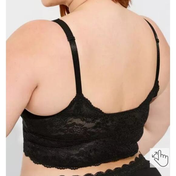 NWT Unlined Sheer Lace Crop Bralette Dark Romantic Whimsigoth Stretch Plus 2X - Picture 4 of 13
